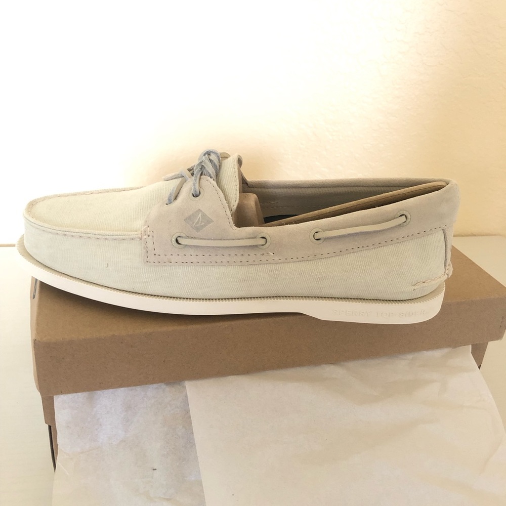 Mens white/beige sperry boat shoes brand new 10.5